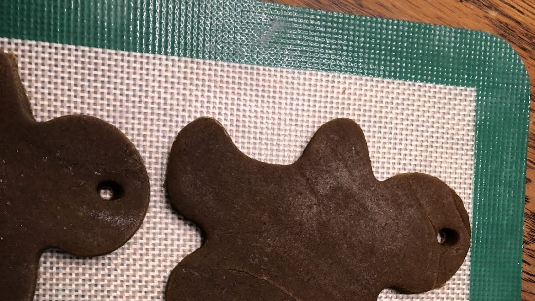 Me making gingerbread with Grandma