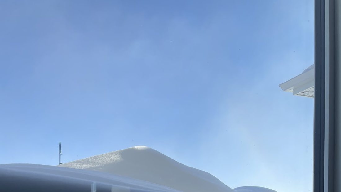 The snow on our deck