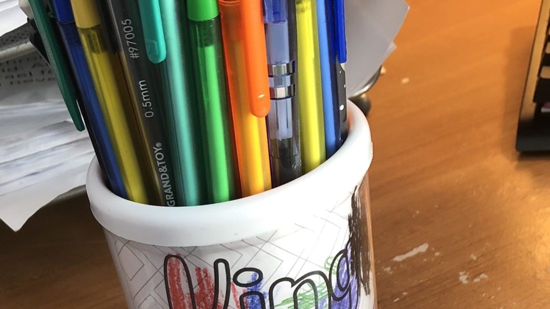 Here is a new picture of my new beautiful pencil cup that I got from Hope Center on Thursday last week
