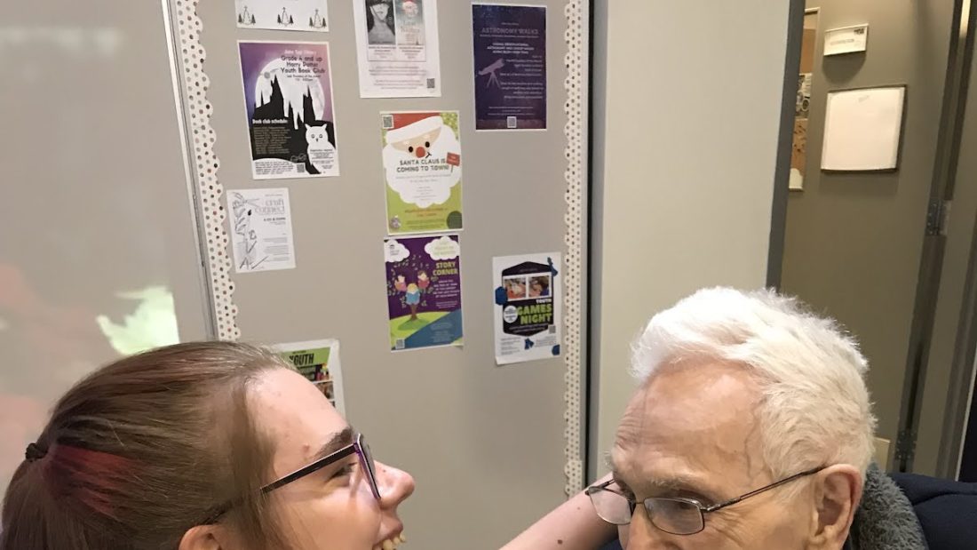 Me and Great Grandpa at the library