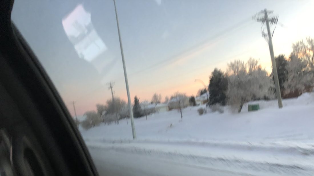 Beautiful skies as we are driving to grandma’s