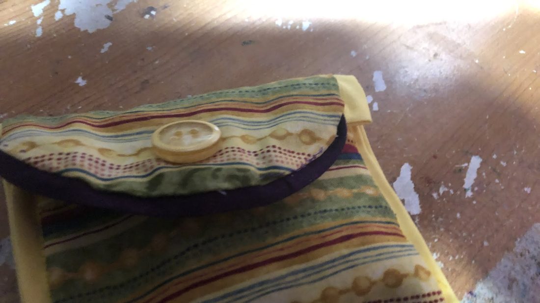 The outside of the pouch