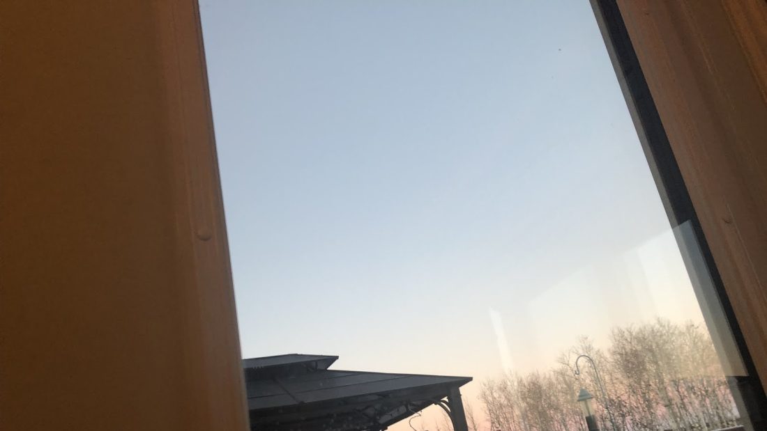 The sun set