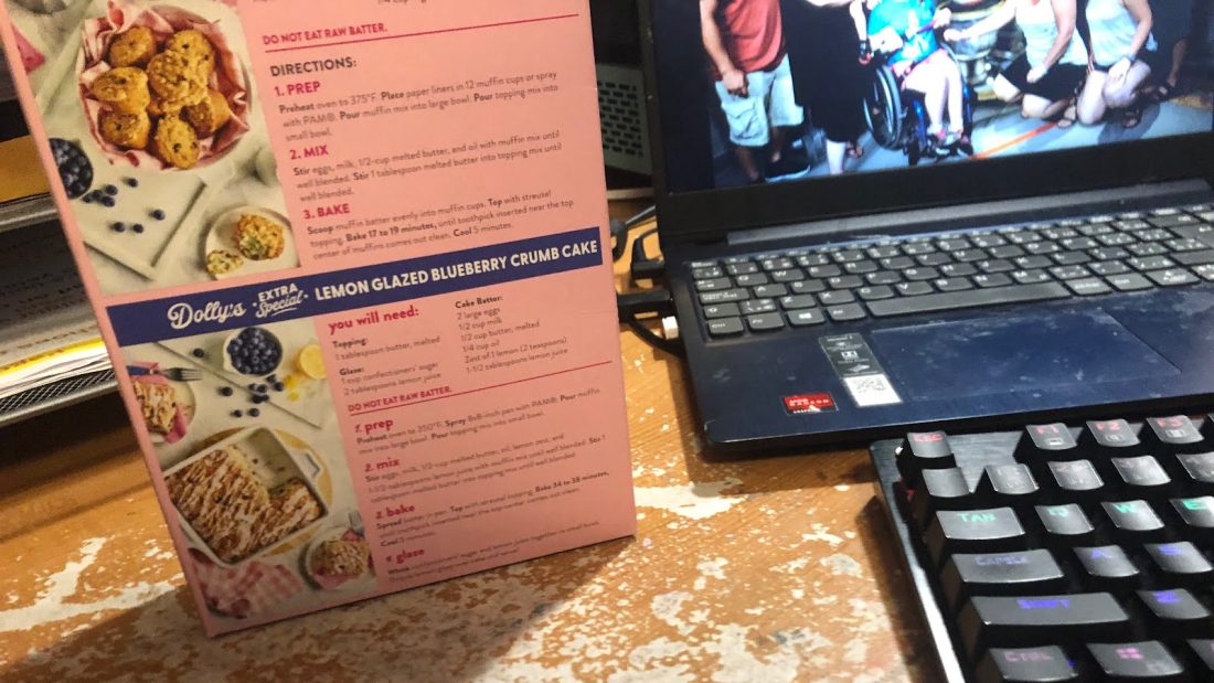 The back of the box with the dolly recipe