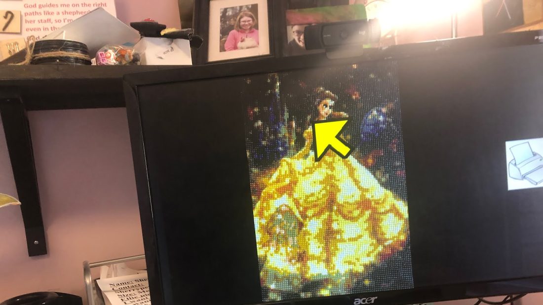 My mom’s finished diamond art of bell