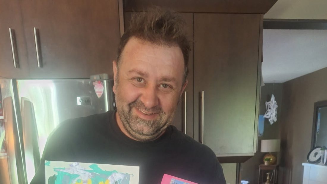 Dallas with his goodies