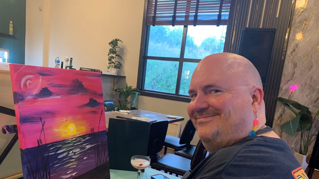 My dad’s painting so far