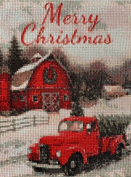 Ellie’s mom’s finished Christmas diamond art