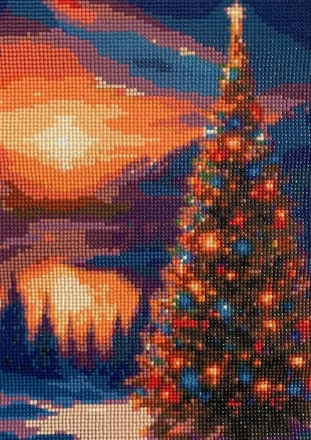 Christmas tree diamond art that Chrystie Ellie’s mom did