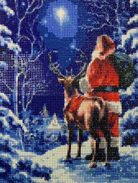 Ellie’s Mom’s diamond art a Christmas one